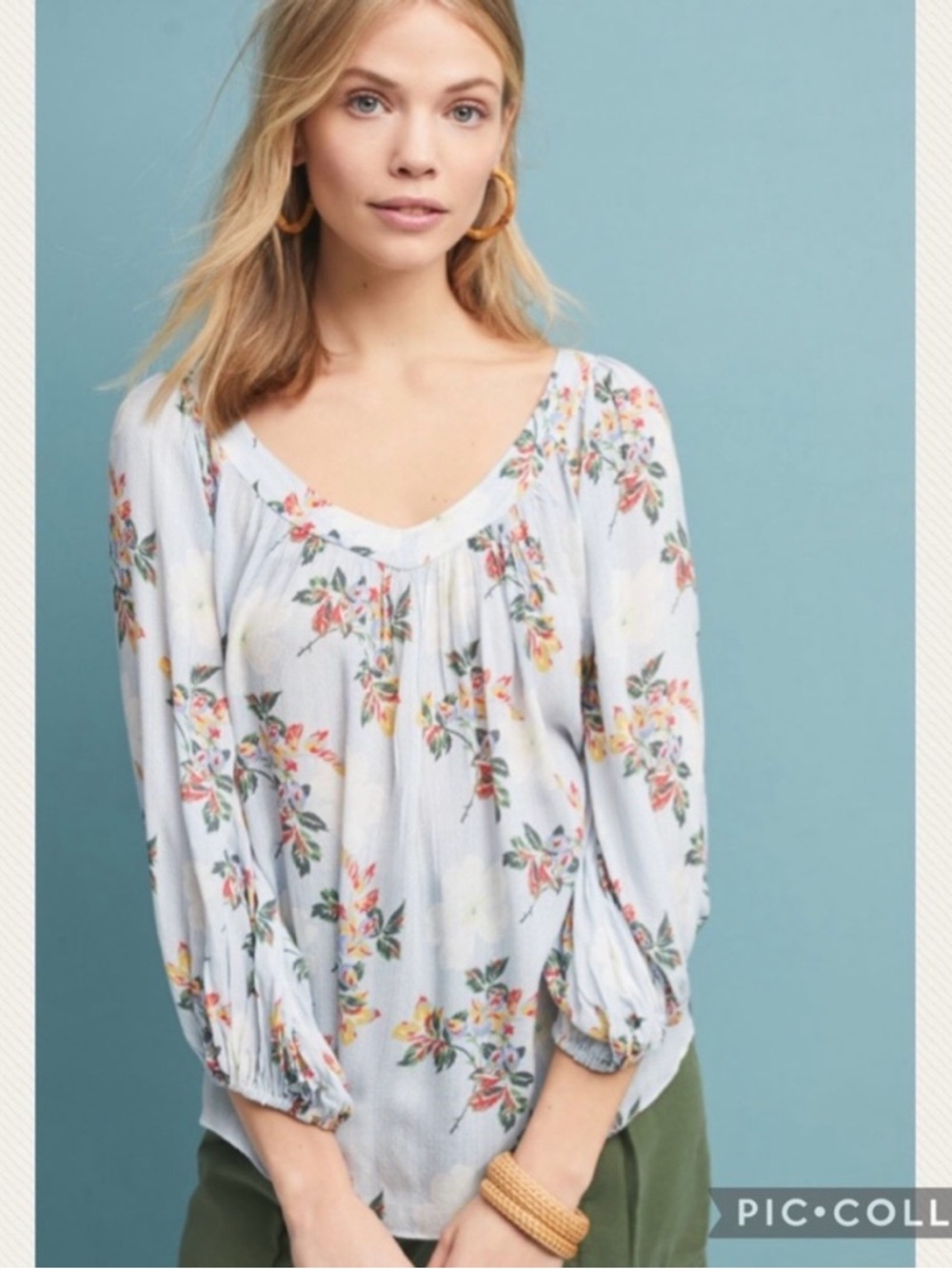 Anthropologie Maeve Boswell Blouse in Sky